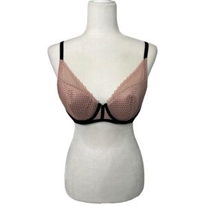 Victoria's Secret Black and Rose Gold Full-Coverage Bra with Underwire